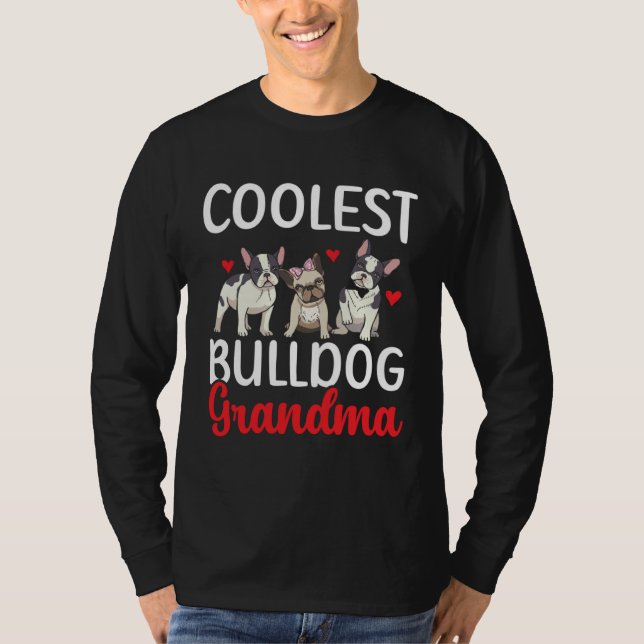 Camiseta Coolest Bulldog Grandma Grandmother Granny Grandpa (Frente)
