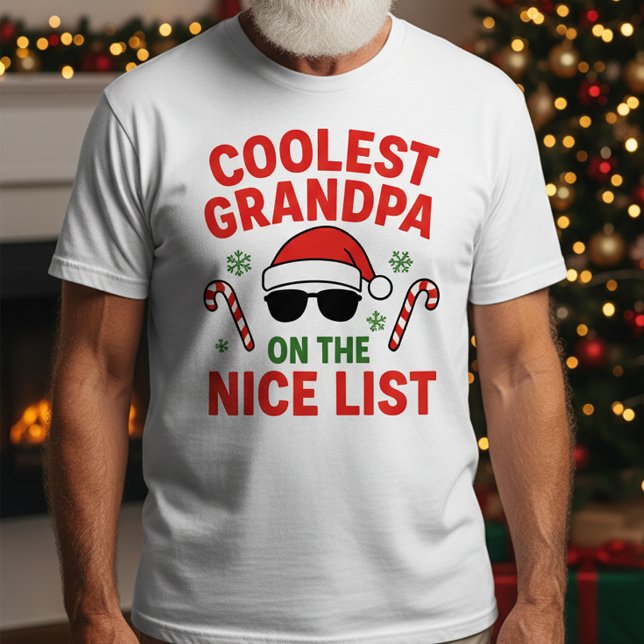 Camiseta Coolest Grandpa on the Nice List | Funny Christmas (Criador carregado)