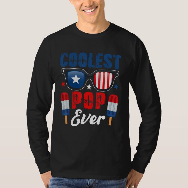Camiseta Coolest Pop Ever Sunglasses Ice Creams As American (Frente)