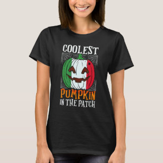 Camiseta Coolest Pumpkin In The Patch Italian Flag Jack Ou2
