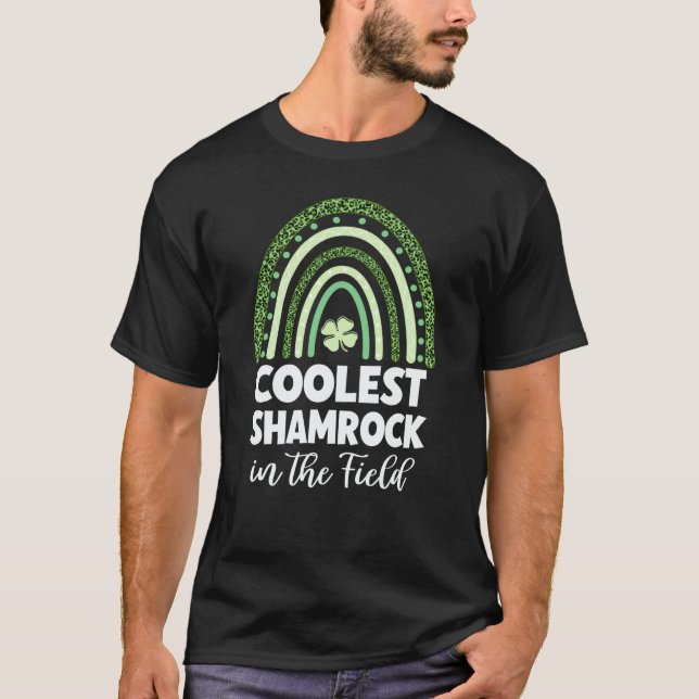 Camiseta Coolest Shamrock In The Field St Patricks Day  2 (Frente)