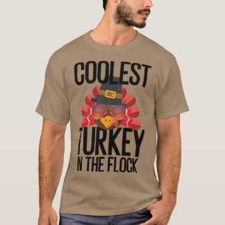 Camiseta Coolest Turkey In The Flock Thankgiving Novelty Sh