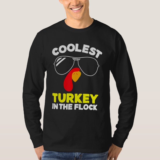 Camiseta Coolest Turkey In The Flock Toddler Boys Thanksgiv (Frente)