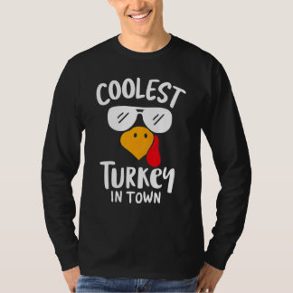 Camiseta Coolest Turkey in Town Boys Thanksgiving Funny Aut