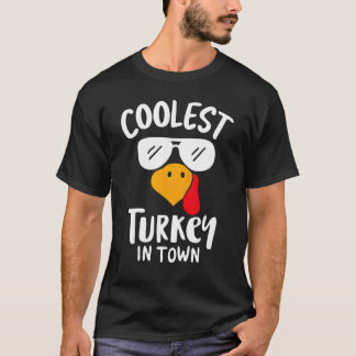 Camiseta Coolest Turkey in Town Boys Thanksgiving Funny Aut