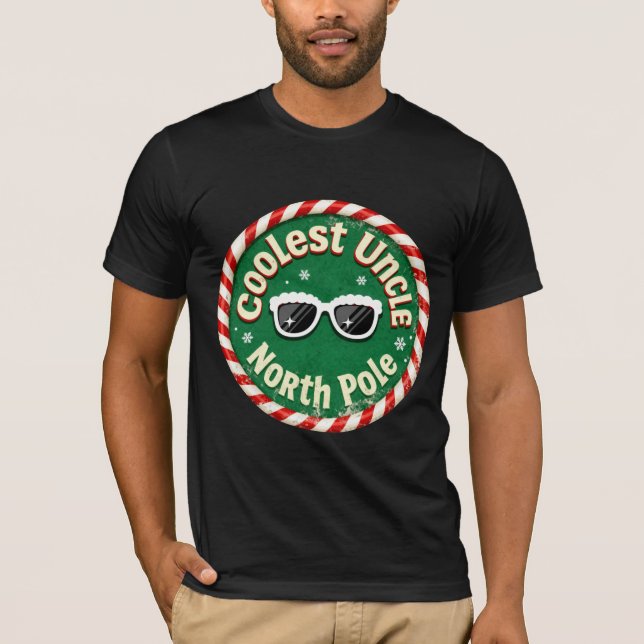 Camiseta Coolest Uncle This Side of the North Pole | Retro  (Frente)