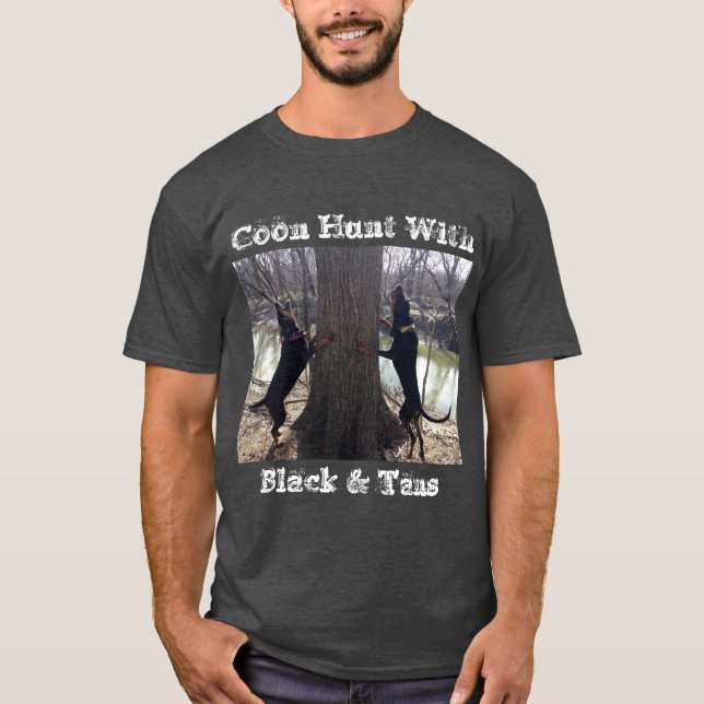 Camiseta Coon Hunt com T-shirt preta e torta (Frente)