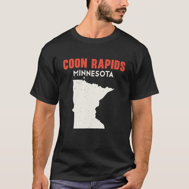 Camiseta Coon Rapids Minnesota EUA Estado América Viagem Mi (Frente)