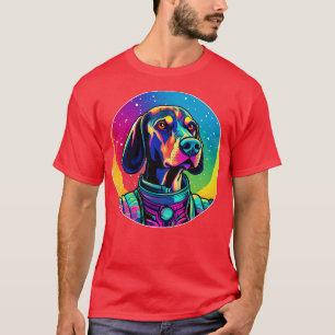 Camiseta Coonhound Cosmic Space Dogs Galaxy Astronauta 4