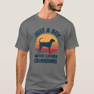 Camiseta Coonhound É Um Menino Que Ama Cachorros Homens Ret