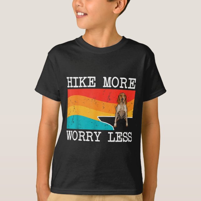 Camiseta Coonhound inglês americano hike more worry less (Frente)