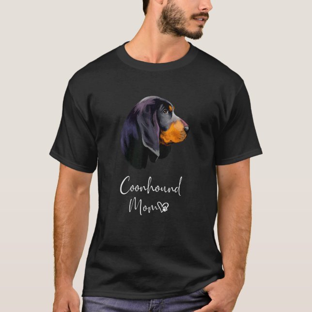 Camiseta Coonhound Mãe Cachorro Cachorro Cachorro Bonito Pr (Frente)