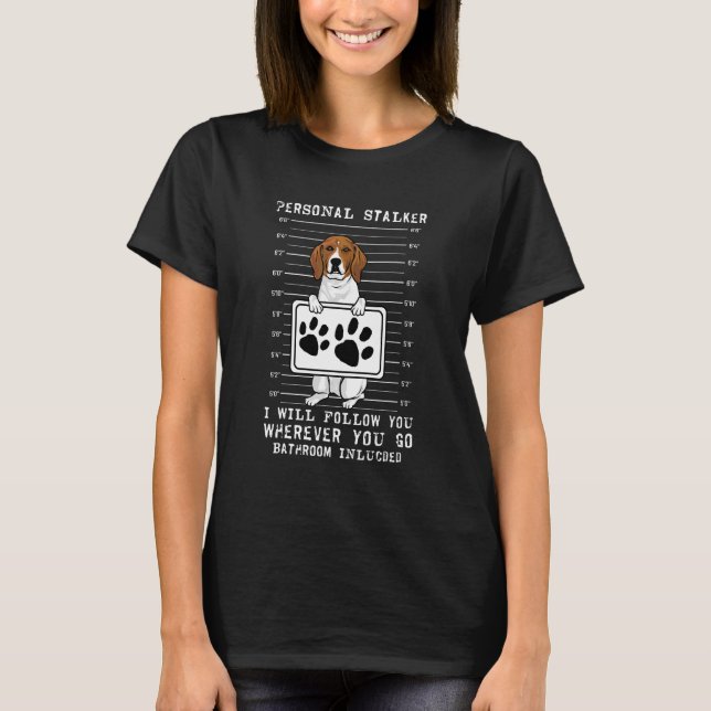 Camiseta Coonhound Walker Treeing Caçador Pessoal (Frente)