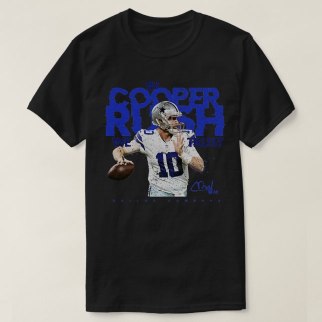 Camiseta Cooper RushA Retro Quarterback TSirt (Frente do Design)