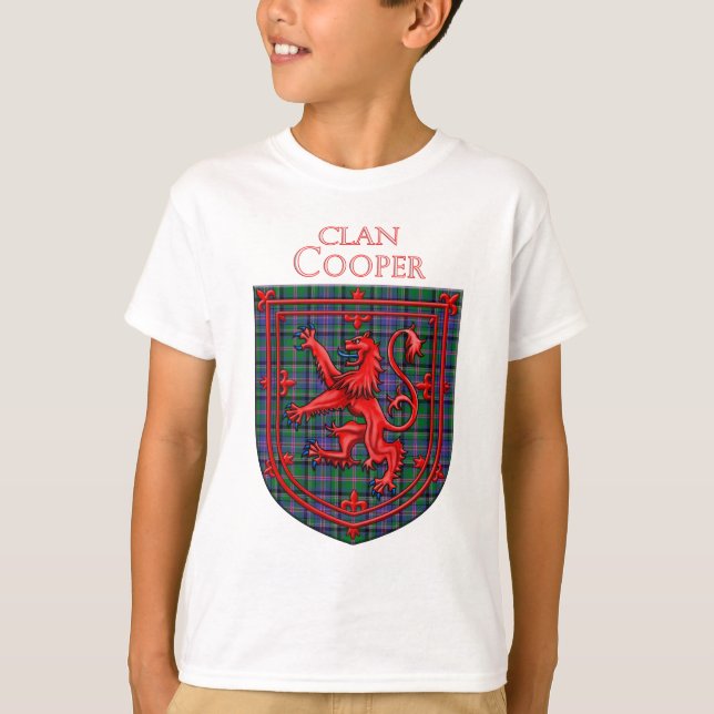 Camiseta Cooper Tartan Scottish Xadrez Lion Rampant (Frente)