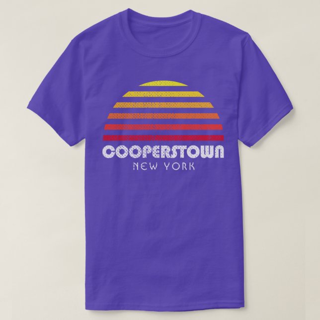 Camiseta Cooperstown New York Vacon Retro Sunset (Frente do Design)