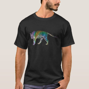 Camiseta Coor Cute Funny Rainbow Tiger Kitten Rave EDM