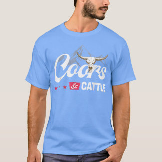 Camiseta Coor E Gados Vaca Retro Ocidental Montanhas E Um