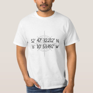 Camiseta Coordenadas da Casa no GPS da Bússola