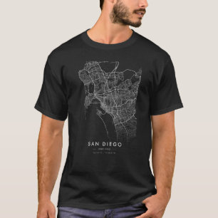 Camiseta Coordenadas da Cidade do Céu da Cidade de San Dieg