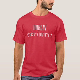Camiseta Coordenadas da Cidade Dublin vintage