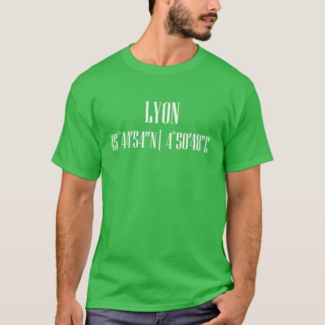 Camiseta Coordenadas da Cidade Lyon engraçado (Frente)