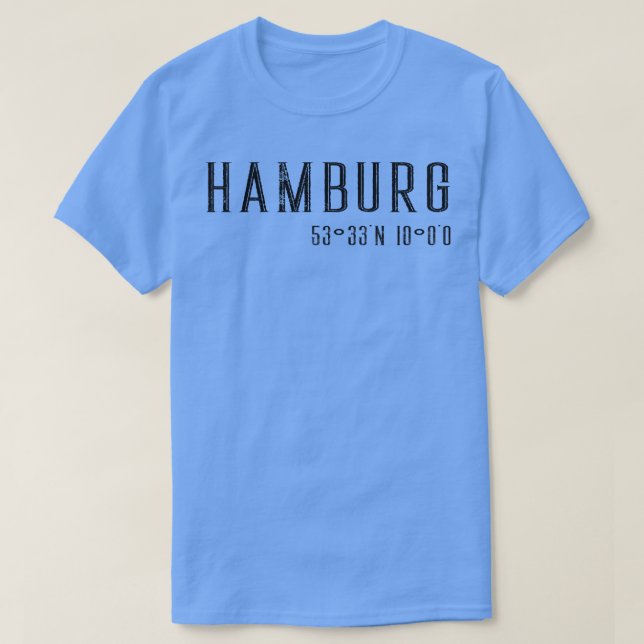 Camiseta Coordenadas de Hamburgo 1 (Frente do Design)