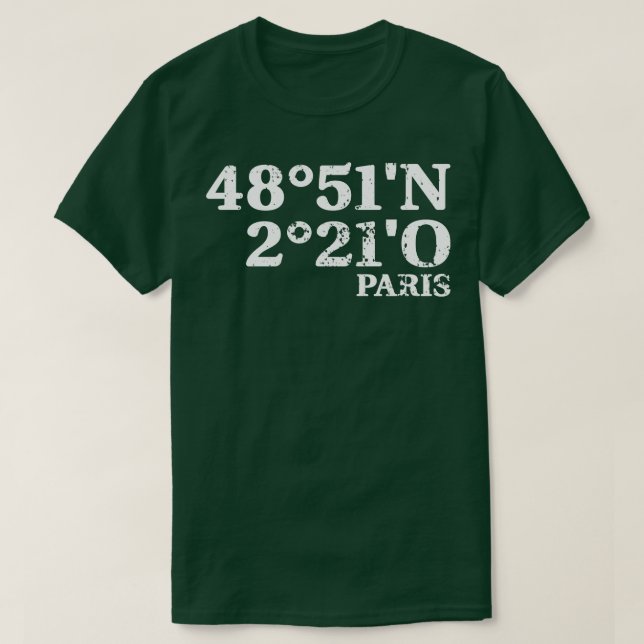 Camiseta Coordenadas de Paris 4 (Frente do Design)