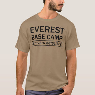 Camiseta Coordenadas do Acampamento Base do Mt Everest meni