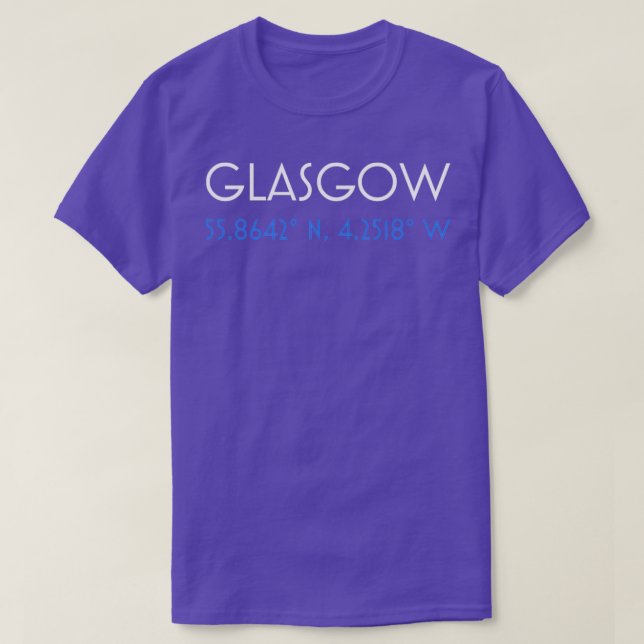 Camiseta Coordenadas do Glasgow (Frente do Design)