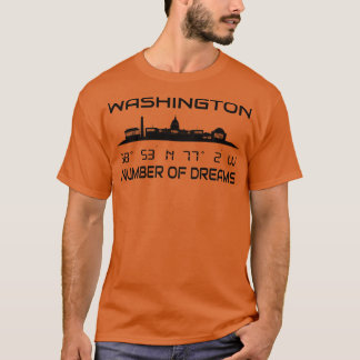 Camiseta Coordenadas do GPS Capital Washington DC Skyline