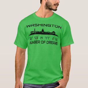Camiseta Coordenadas do GPS Capital Washington DC Skyline