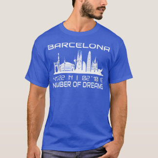Camiseta Coordenadas do GPS Cidade Barcelona Skyline 2