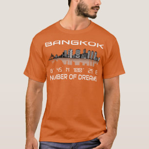 Camiseta Coordenadas do Gps em Bangkok Skyline Dream City