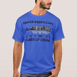 Camiseta Coordenadas Gps Bangkok Skyline Dream City 1