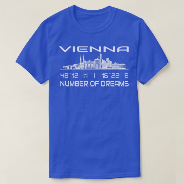 Camiseta Coordenadas GPS Capital Viena Skyline (Frente do Design)