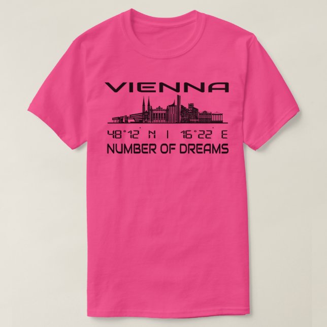 Camiseta Coordenadas GPS Capital Viena Skyline 1 (Frente do Design)