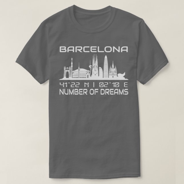 Camiseta Coordenadas GPS Cidade Barcelona Linha 1 (Frente do Design)