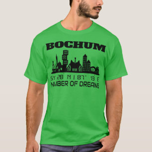 Camiseta Coordenadas GPS Cidade De Bochum Skyline Cidade do