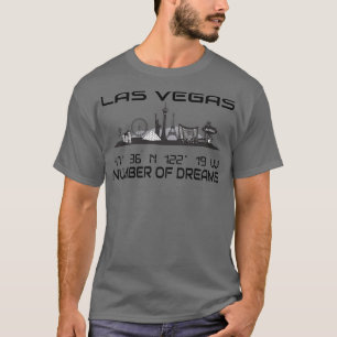 Camiseta Coordenadas Gps Cidade Paisagem Noturna Las Vegas