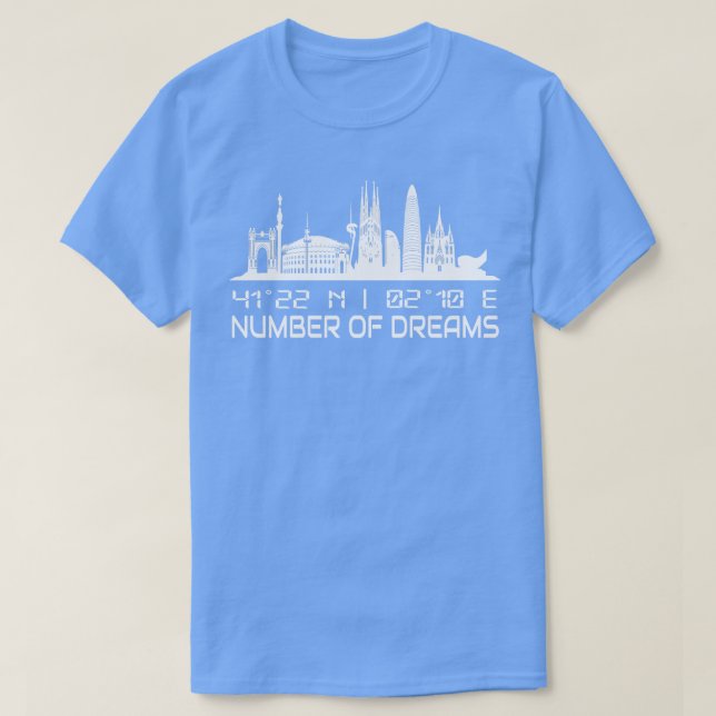 Camiseta Coordenadas GPS da Cidade do Horizonte de Barcelon (Frente do Design)