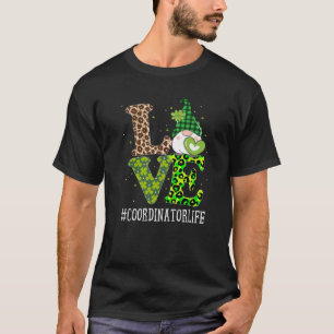 Camiseta Coordenador Amor Dia de São Patrício Gnomo Leopa