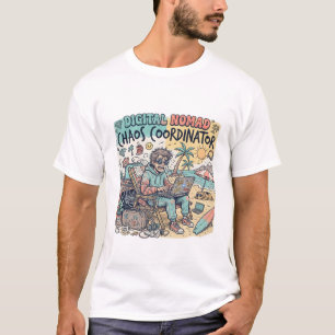 Camiseta Coordenador de Caos de Trabalhador Remoto Divertid