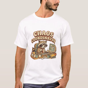 Camiseta Coordenador de Caos Guaxinim Engraçado e Atarefado