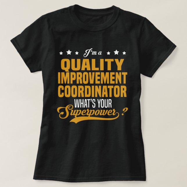 Camiseta Coordenador de Melhoramento de Qualidade (Frente do Design)