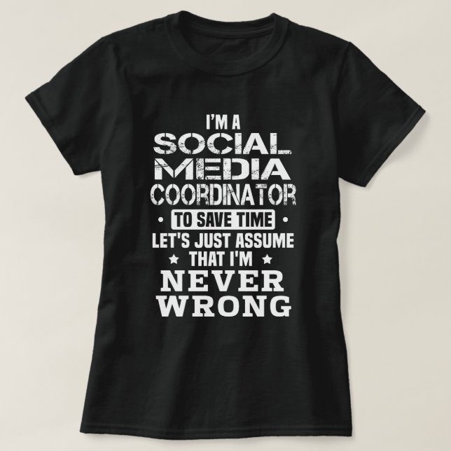 Camiseta Coordenador de Mídia Social (Frente do Design)