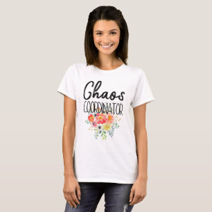 Camiseta Coordenador do caos com flores