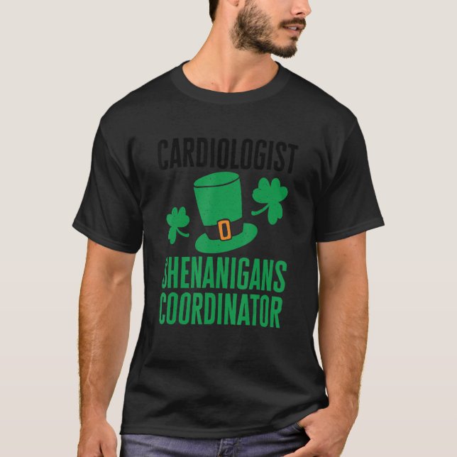 Camiseta Coordenador do Dia de São Patrício Cardiologista S (Frente)