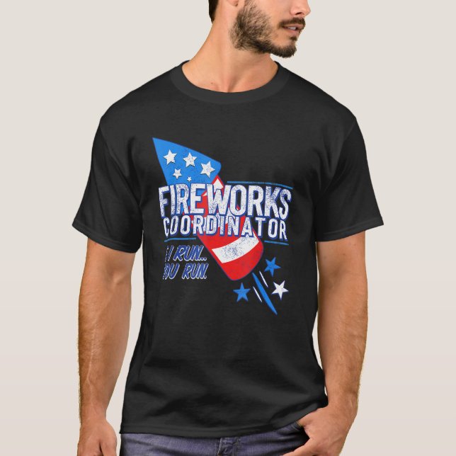 Camiseta Coordenador do Fireworks Se eu o executar, execute (Frente)