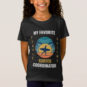 Camiseta Coordenador do surfista de praia retro engraçado